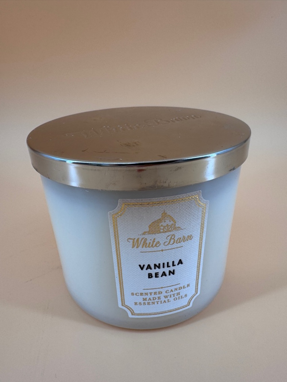 Bath & Body Works White Barn VANILLA BEAN 3 Wick 14.5 oz Scented Candle